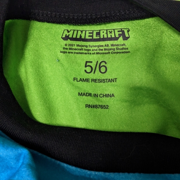 Minecraft Survival Mode Boys Long Sleeve Top and Pants Pajama Sleep Set, NWT - Picture 4 of 5